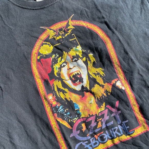 Y2k Ozzy Osbourne Tagged Faded Band Concert Black Sabbath Shirt Size Medium - Picture 2 of 5